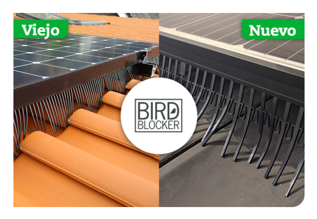 BirdBlocker: Tramo de 0,5 m + 4 bridas ; H:200 mm